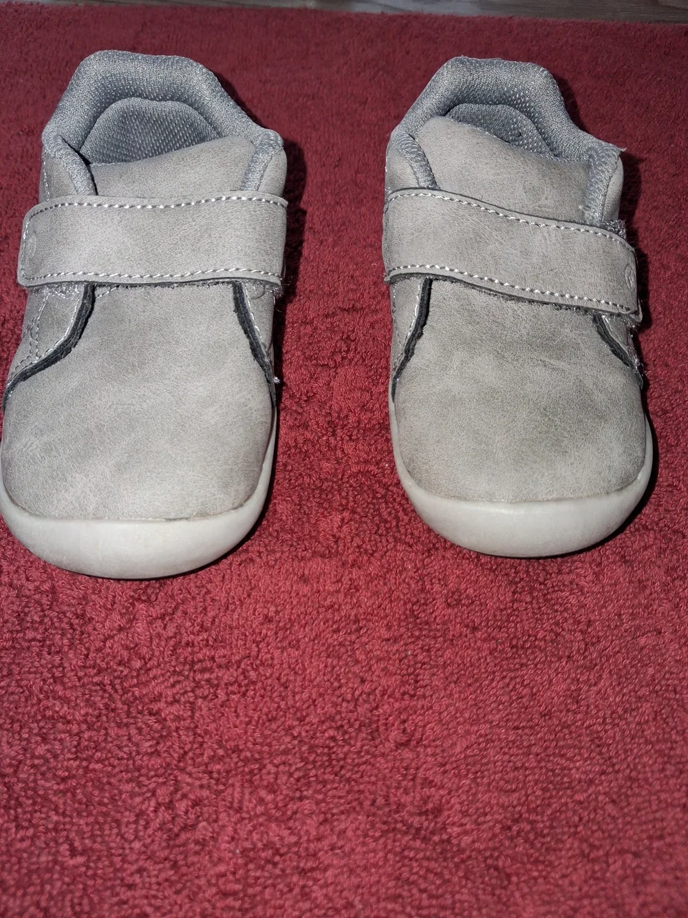 Tristan Light Gray Velcro Baby Walker Shoes